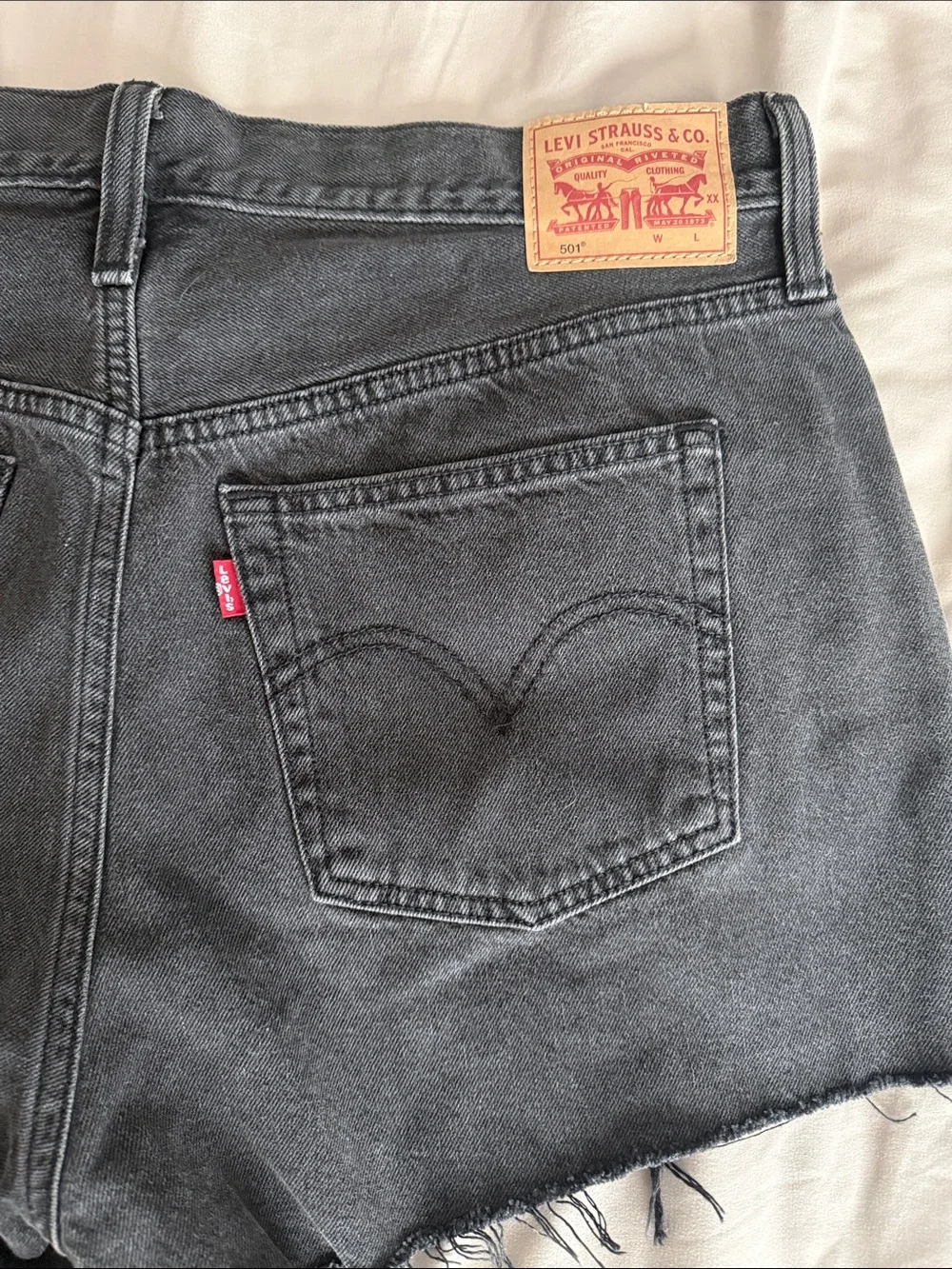 Levi 501 Black Denim Cutoff Shorts